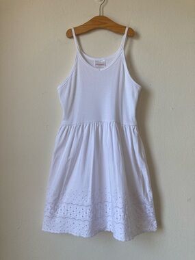Hanna Andersson White Cotton Eyelet Slip Cami Dress 130 cm (8 years)